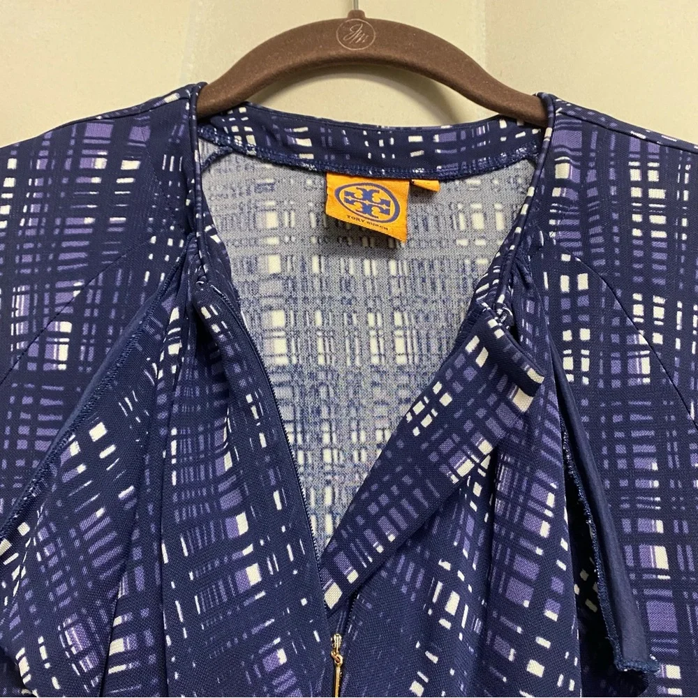 Tory Burch Women’s Clementine Dress XS Plaid Ruffle Designer Luxury Feminine